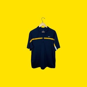 Nike Men’s (L) Navy/Yellow Dri-Fit Polo